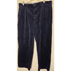 Polo Ralph Lauren Pants Mens 38x30 Black Andrew Corduroy Pleated